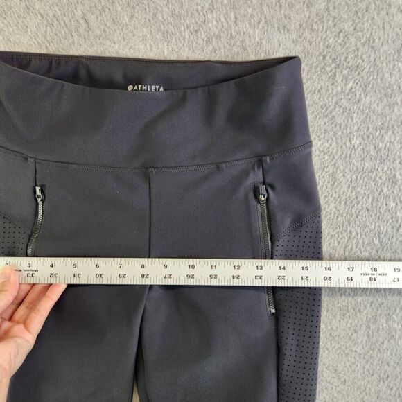 Athleta Pants Womens Small Black Stellar Crop Vented Perforated Side Panels - Picture 7 of 14